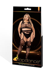 2pc Crop Top and Garter Hose