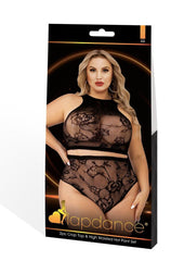 2pc Crop Top and High Waisted Hot Pant