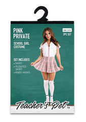 3 Pc Pink Private Schoolgirl Costume