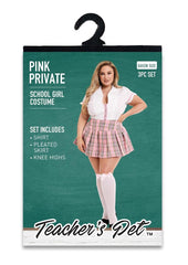 3 Pc Pink Private Schoolgirl Costume