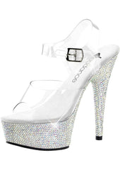 6in. Rhinestone Clear Strap - Clear/White - Size 10