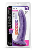 Au Naturel Bold Jack Dildo with Suction Cup - Purple - 7in