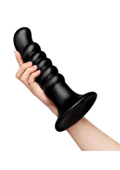 B-Vibe Krush Curved and Ribbed Dildo with Suction Cup