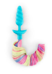 B-Vibe Unicorn Vibrating Plug with Tail - Rainbow