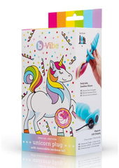 B-Vibe Unicorn Vibrating Plug with Tail - Rainbow