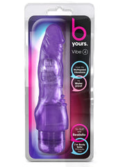 B Yours Vibe 4 Vibrating Dildo - Purple - 8in
