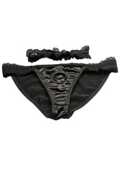 Bedroom Bliss Jolie Strap-On Panty Harness and Garter - Black - Large