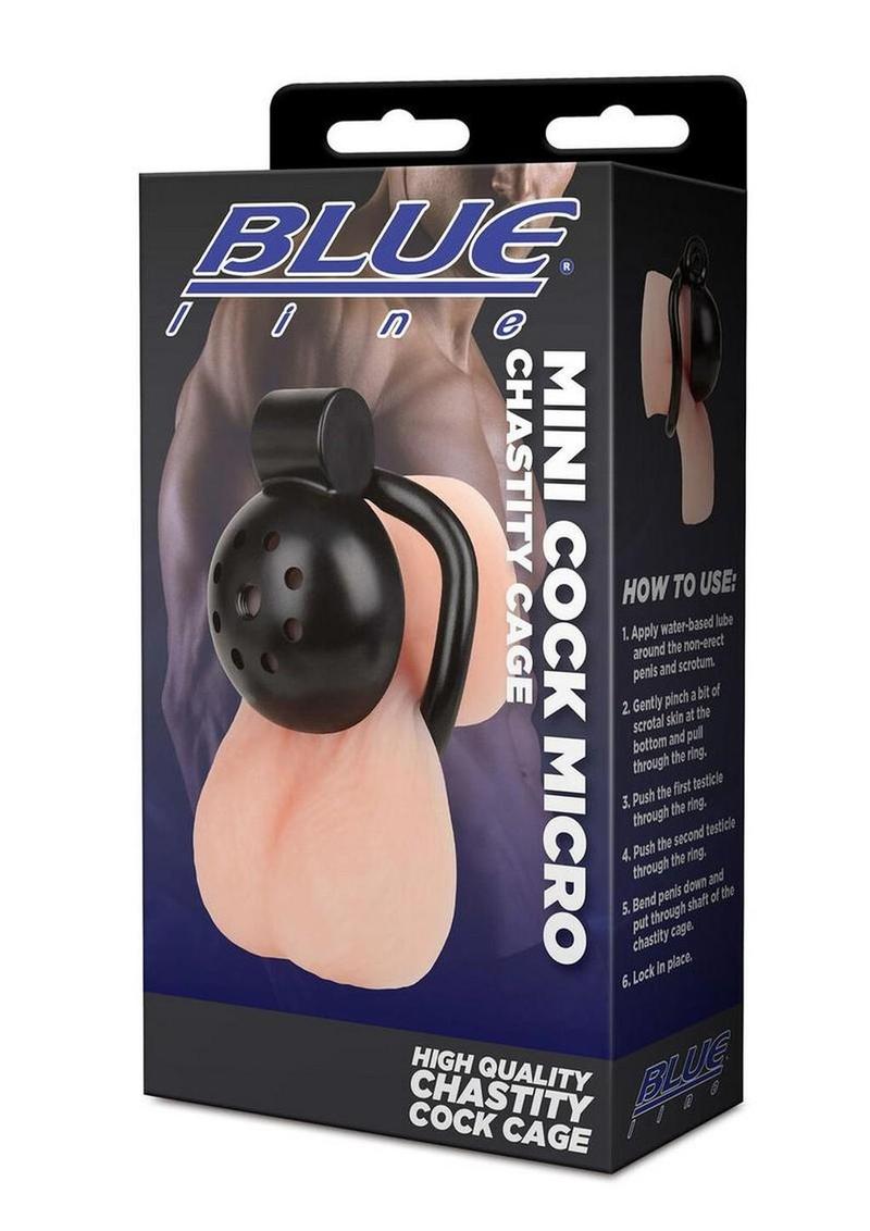 Blueline Mini Cock Micro Chastity Cage - Black