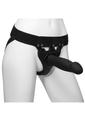 Body Extensions Be Risque Silicone Strap-On Rechargeable Vibrating Harness with Dildo and Remote