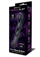 Bodywand Triple Play Tri-Vibe Rechargeable Bullet - Black