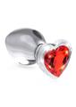 Booty Sparks Red Heart Gem Glass Anal Plug