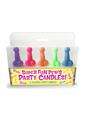 Candyprints Super Fun Penis Candles - Assorted Colors - 5 Per Pack