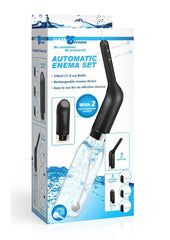 Cleanstream Automatic Rechargeable Enema - Black/Clear - Set