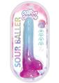 Cotton Candy Sour Baller Silicone Dildo - Aqua/Blue/Purple - 7in