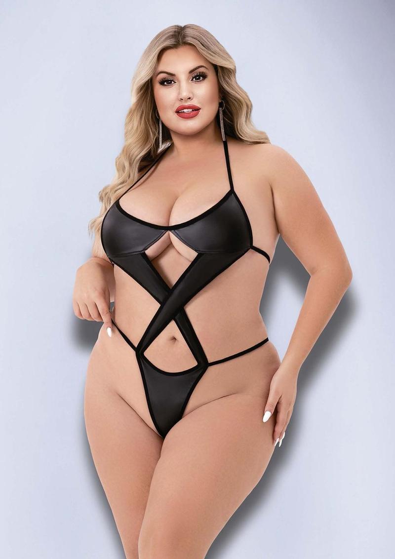 Criss Cross Wetlook Teddy-Q