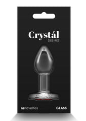 Crystal Desires Red Heart Glass Anal Plugs