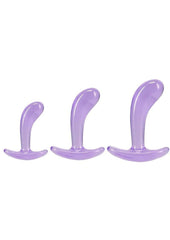 Crystal Jellies Curved Anal Trainer - Purple - 3 Piece/Set