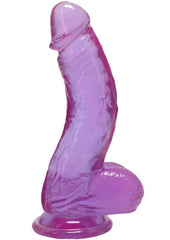 Crystal Jellies Curved Realistic Cock with Balls - Purple - 7in