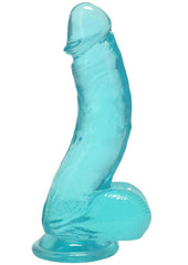 Crystal Jellies Curved Realistic Cock with Balls - Teal - 7in