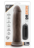 Dr. Skin Dr. Throb Vibrating Dildo with Remote Control - Chocolate - 9.5in