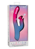 Elation Thrusting Rechargeable Silicone Dual Stimulator - Multicolor