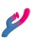Elation Thrusting Rechargeable Silicone Dual Stimulator - Multicolor