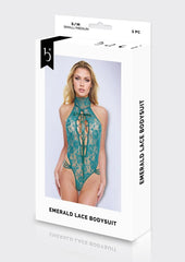 Emerald Lace Bodysuti-Green-Sm