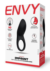 Envy Imprint Textured Stamina Ring - Black