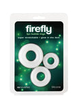 Firefly Bubble Ring Glow In The Dark Cock Ring - Glow In The Dark/White - 3 Pieces/Set