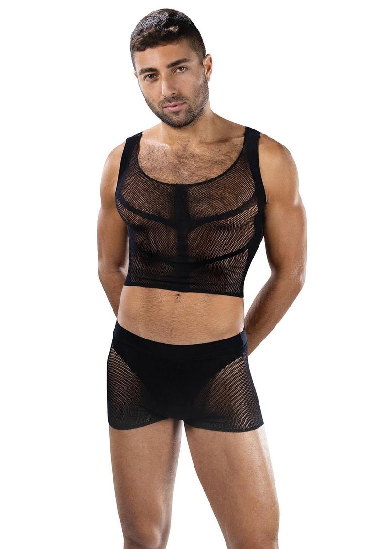 Fishnet Armor 2 Piece Set-Black-Os