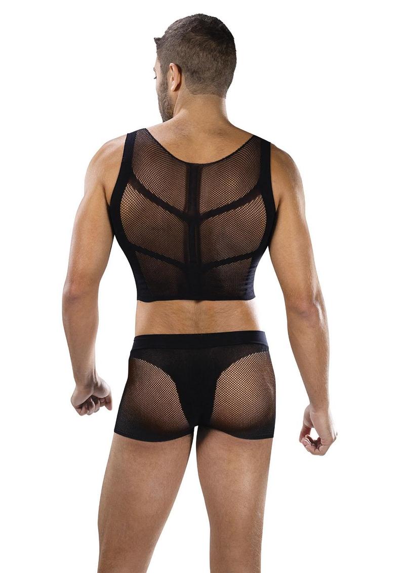 Fishnet Armor 2 Piece Set-Black-Os
