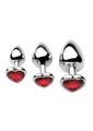 Frisky Chrome Hearts 3 Piece Anal Plugs with Gem Accents