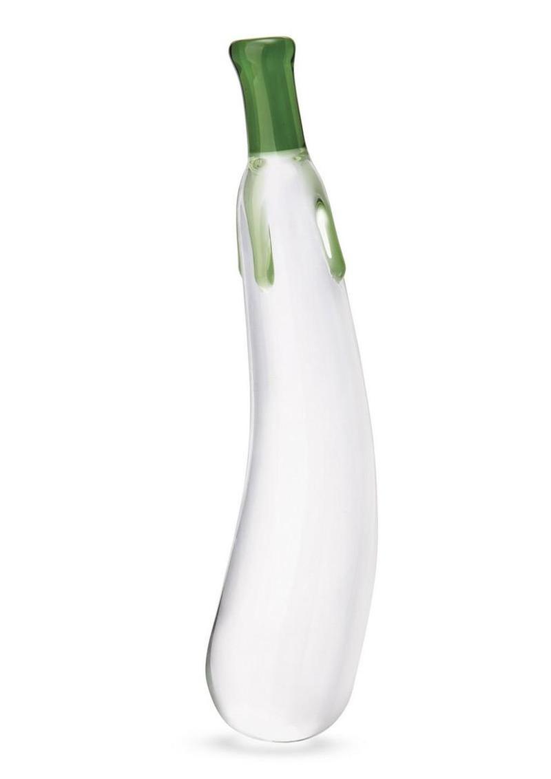 Glas Eggplant Ecstasy Glass Dildo - Green - 7.25in