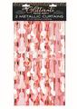 Glitterati Penis Foil Curtains - Black/Rose Gold - 2 Piece Set