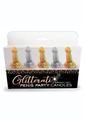 Glitterati Penis Party Candles - Gold/Silver - 5 Pack