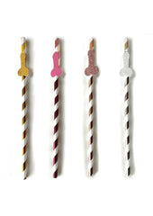 Glitterati Penis Party Tall Celebration Straws