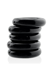 Hunkyjunk Jacker 5 Stack Super-Strong Cockrings - Black - 5 Pack