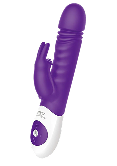 Goddess Thrusting Delight Rechargeable Silicone Dual Stimulating Vibrator - Red