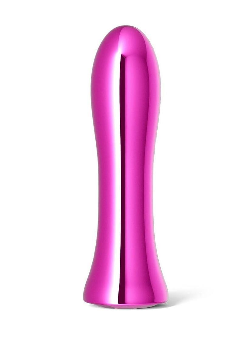 Inya Shimmer Rechargeable Steel Vibrator - Metal/Pink
