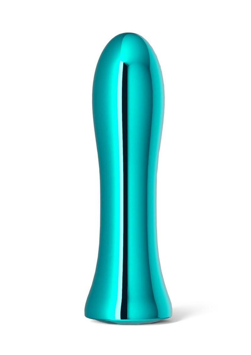 Inya Shimmer Rechargeable Steel Vibrator - Metal/Teal
