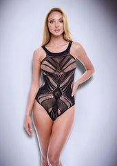 Jacquard Bodysuit - Black - One Size