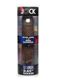 Jock Extra Long Penis Extension Sleeve - Chocolate - 1.5in