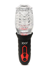 Jock Spinning and Vibrating Rechargeable Masturbator - Black/Clear