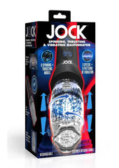 Jock Spinning, Thrusting, and Vibrating Rechargeable Masturbator - Black/Clear