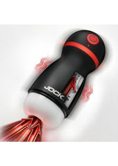 Jock Ultra Suck Sucking and Vibrating Rechargeable Masturbator - Black/White