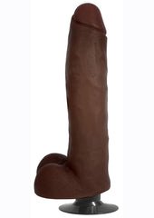 Jock Vibrating Dildo with Balls - Chocolate - 11in