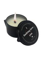 Kama Sutra Naughty Note I F*cking Love You 2oz Massage Candle with Pour Spout Tin