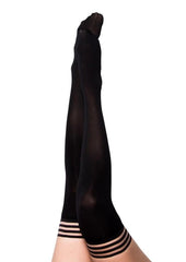 Kixies Danielle Opaque Thigh High Tights - Size A - Black - Small