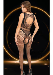 Lace Illusion Bodystocking-Blk-Os - Black