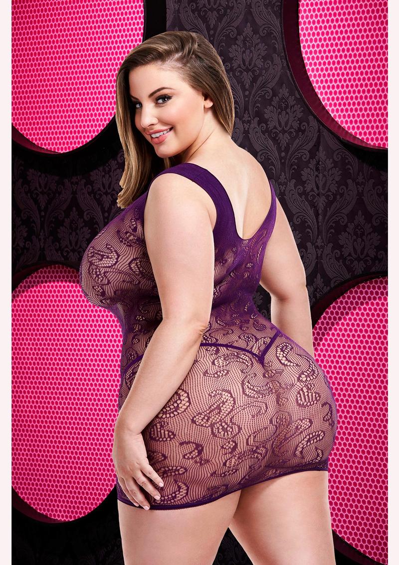 Lace Mini Dress - Purple - Queen/XLarge